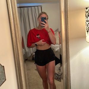 high waisted black athletic shorts